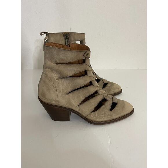 Veracruz Sundace Triga Boots 39 / 9 9.5 Taupe Distressed Leather Boho Cowgirl - Picture 5 of 12